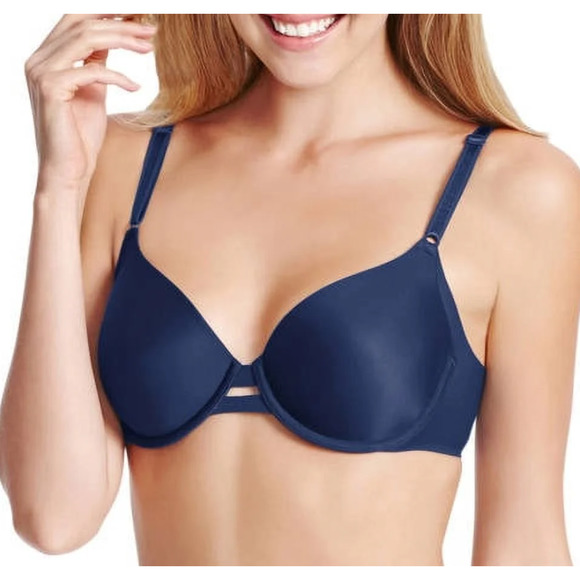 Warner's No Side Effects Navy Blue Lightly Lined Underwire T-Shirt Bra Size 38C - Picture 1 of 5